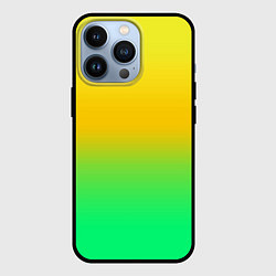 Чехол iPhone 13 Pro Неоновый градиентный желто-зеленый фон