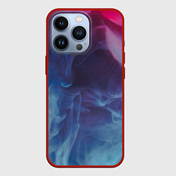 Чехол iPhone 13 Pro Неоновый дым - Голубой и розовый