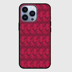 Чехол iPhone 13 Pro Современный красный геометрический узор арт деко