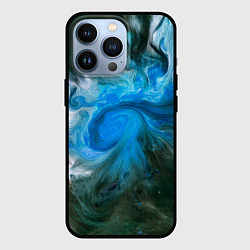 Чехол для iPhone 13 Pro Неоновые краски - Синий, цвет: 3D-черный