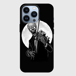 Чехол iPhone 13 Pro Скелет скрипач под полной луной