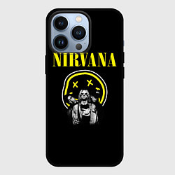 Чехол для iPhone 13 Pro NIRVANA логотип и исполнители, цвет: 3D-черный