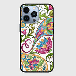 Чехол для iPhone 13 Pro Fashionable floral Oriental pattern Summer 2025, цвет: 3D-черный