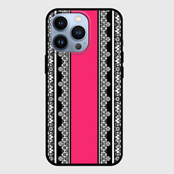 Чехол iPhone 13 Pro Lace white Белое кружево