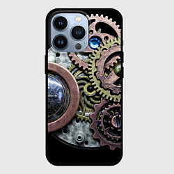 Чехол для iPhone 13 Pro Mechanism of gears in Steampunk style, цвет: 3D-черный