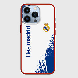 Чехол для iPhone 13 Pro Реал Мадрид краска, цвет: 3D-красный