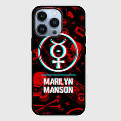 Чехол для iPhone 13 Pro Marilyn Manson Rock Glitch, цвет: 3D-черный