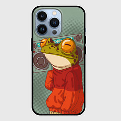 Чехол для iPhone 13 Pro Лягуха с мафоном, цвет: 3D-черный