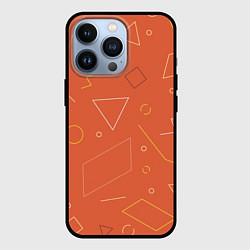 Чехол iPhone 13 Pro Геометрические Фигуры На Оранжевом Фоне
