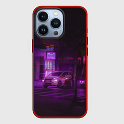 Чехол iPhone 13 Pro Неоновый ночной переход - Фиолетовый