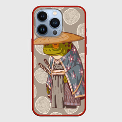 Чехол для iPhone 13 Pro Самурай-лягушка воин, цвет: 3D-красный