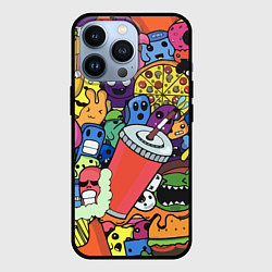 Чехол iPhone 13 Pro Fast food pattern Pop art Fashion trend