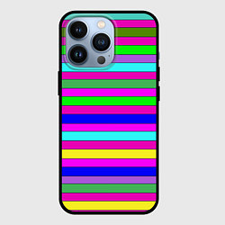 Чехол iPhone 13 Pro Multicolored neon bright stripes