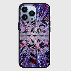 Чехол iPhone 13 Pro Неоновый абстрактный коридор - Фиолетовый