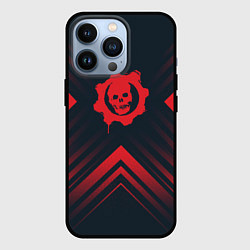 Чехол для iPhone 13 Pro Красный Символ Gears of War на темном фоне со стре, цвет: 3D-черный