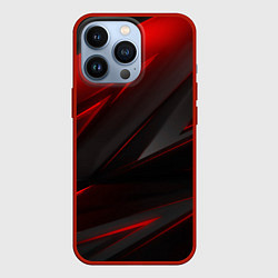 Чехол iPhone 13 Pro Red and Black Geometry