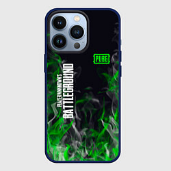 Чехол iPhone 13 Pro Pubg - зелёное пламя