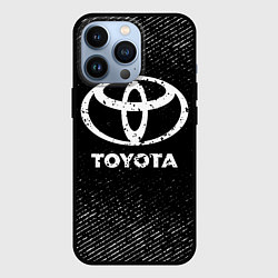 Чехол iPhone 13 Pro Toyota с потертостями на темном фоне