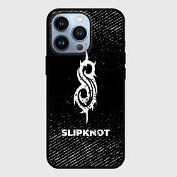 Чехол iPhone 13 Pro Slipknot с потертостями на темном фоне