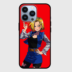 Чехол iPhone 13 Pro Андроид 18 Вайфу Dragon ball