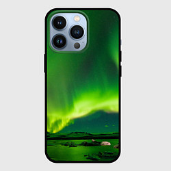 Чехол iPhone 13 Pro Абстрактное полярное сияние - Зелёный