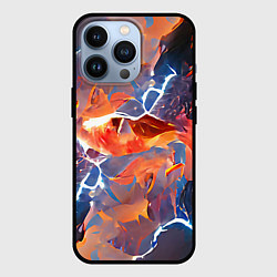 Чехол для iPhone 13 Pro Fire thunder, цвет: 3D-черный