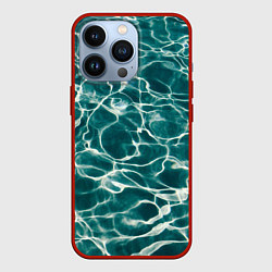 Чехол iPhone 13 Pro Абстрактные волны в воде - Тёмно-зелёный