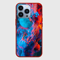 Чехол iPhone 13 Pro Абстрактное переплетение оранжевой и синей красок