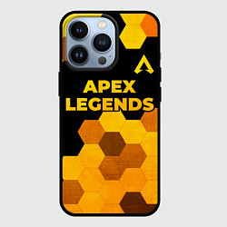 Чехол для iPhone 13 Pro Apex Legends - gold gradient: символ сверху, цвет: 3D-черный