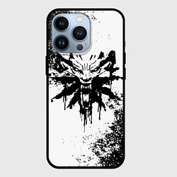 Чехол iPhone 13 Pro The Witcher логотип и краска