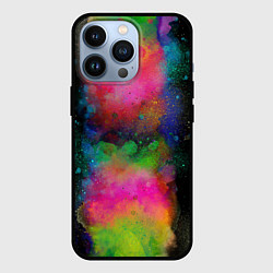 Чехол для iPhone 13 Pro Разноцветные брызги кляксы, цвет: 3D-черный