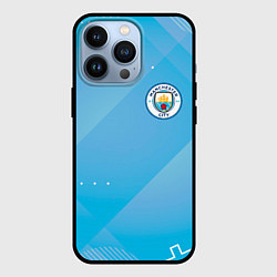 Чехол для iPhone 13 Pro Manchester city Голубая абстракция, цвет: 3D-черный