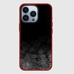 Чехол для iPhone 13 Pro Листва на темном фоне, цвет: 3D-красный