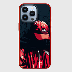 Чехол для iPhone 13 Pro Без лица и в кепке, цвет: 3D-красный