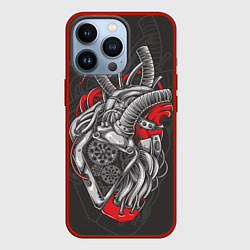 Чехол для iPhone 13 Pro Механическое сердце стимпанк, цвет: 3D-красный