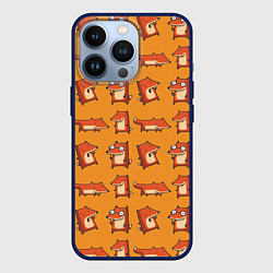 Чехол для iPhone 13 Pro Лисички - такие лисички, цвет: 3D-тёмно-синий