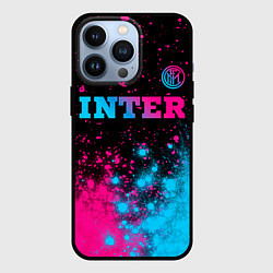 Чехол для iPhone 13 Pro Inter - neon gradient: символ сверху, цвет: 3D-черный