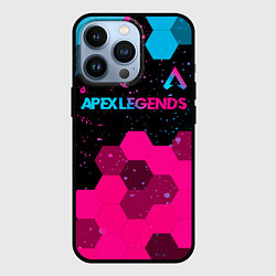 Чехол iPhone 13 Pro Apex Legends - neon gradient: символ сверху