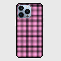 Чехол iPhone 13 Pro Мелкая черно-розовая клетка