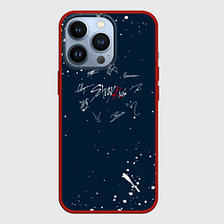 Чехол для iPhone 13 Pro Stray Kids - брызги, цвет: 3D-красный