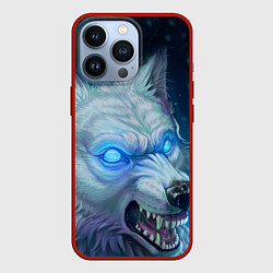 Чехол для iPhone 13 Pro Ледяной волк, цвет: 3D-красный