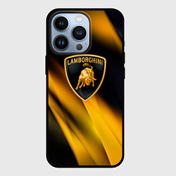 Чехол iPhone 13 Pro Lamborghini - Жёлто-чёрный абстракция