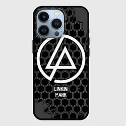 Чехол iPhone 13 Pro Linkin Park glitch на темном фоне