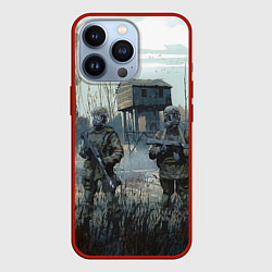 Чехол для iPhone 13 Pro STALKER Военные Сталкеры, цвет: 3D-красный