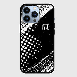 Чехол iPhone 13 Pro Honda - белые следы шин