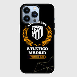 Чехол iPhone 13 Pro Лого Atletico Madrid и надпись legendary football