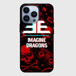 Чехол iPhone 13 Pro Imagine Dragons rock glitch