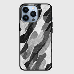 Чехол iPhone 13 Pro Зимник - камуфляж зимний косой