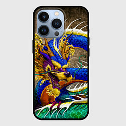 Чехол для iPhone 13 Pro Разноцветный Японский Дракон, цвет: 3D-черный