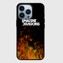 Чехол для iPhone 13 Pro Imagine Dragons - пламя, цвет: 3D-черный